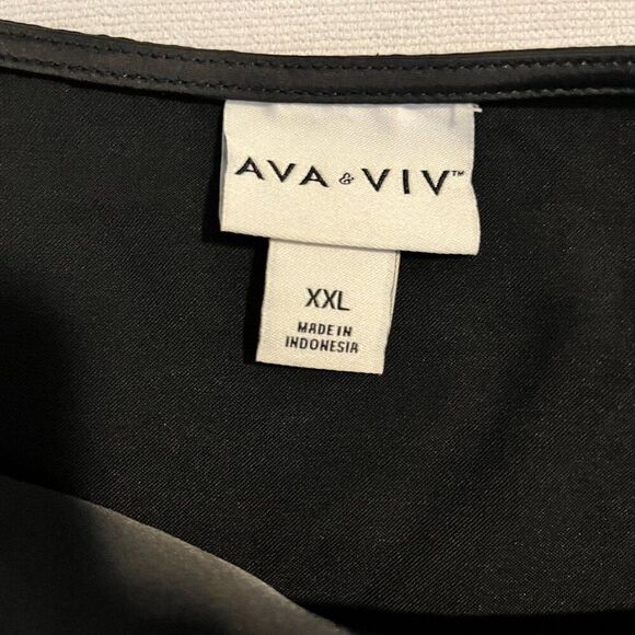 NWT Women's Ava & Viv Black Satin Tank Top - XXL - NWT - Picture 8 of 11